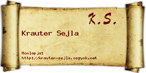 Krauter Sejla névjegykártya
